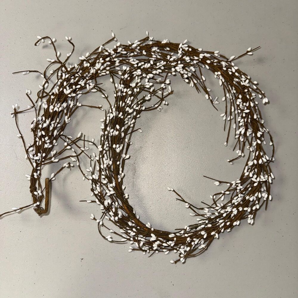 Garland Wispy Pip Berry White Ivory Bendable Shapeable Brown Home Decor Flowers